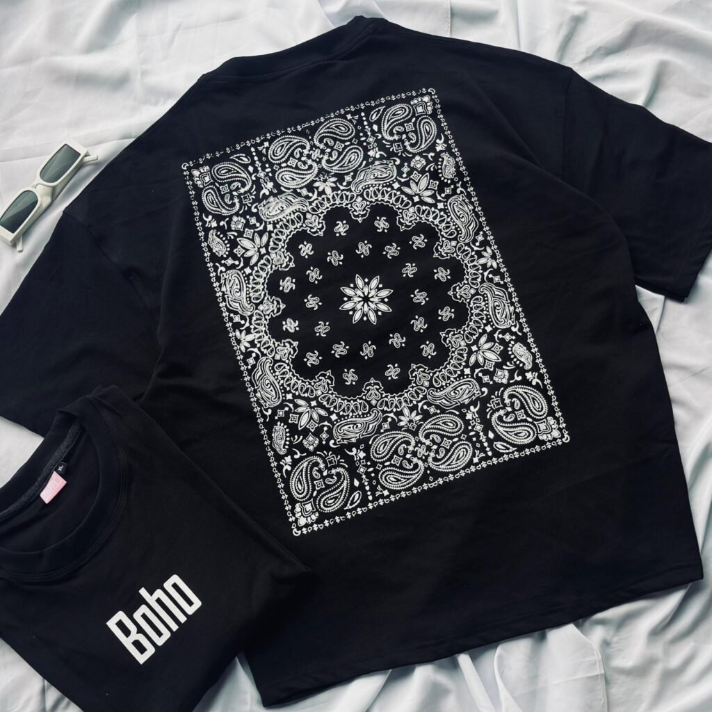 Boho Black Dropshoulder Tshirt