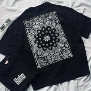 Boho Black Dropshoulder Tshirt