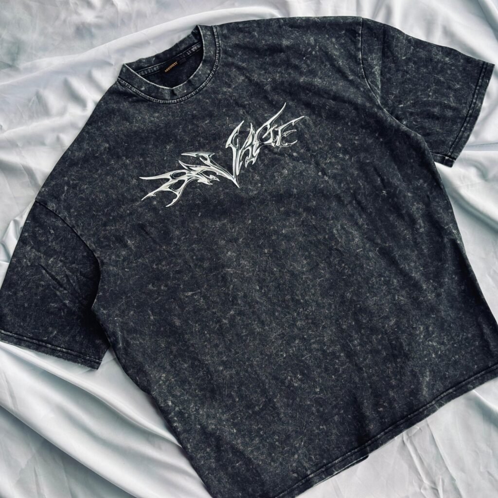 Savage Boxy Acid Wash Tshirt