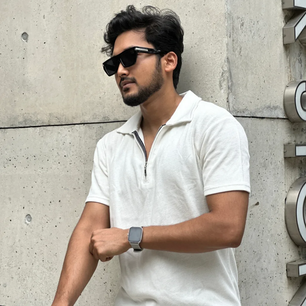 White Premium Zipper Polo Shirt