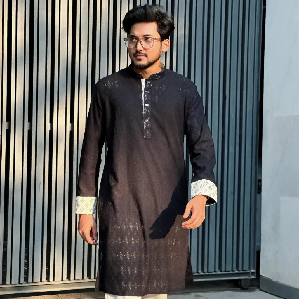 Aesthetic Black chicken Premium Panjabi