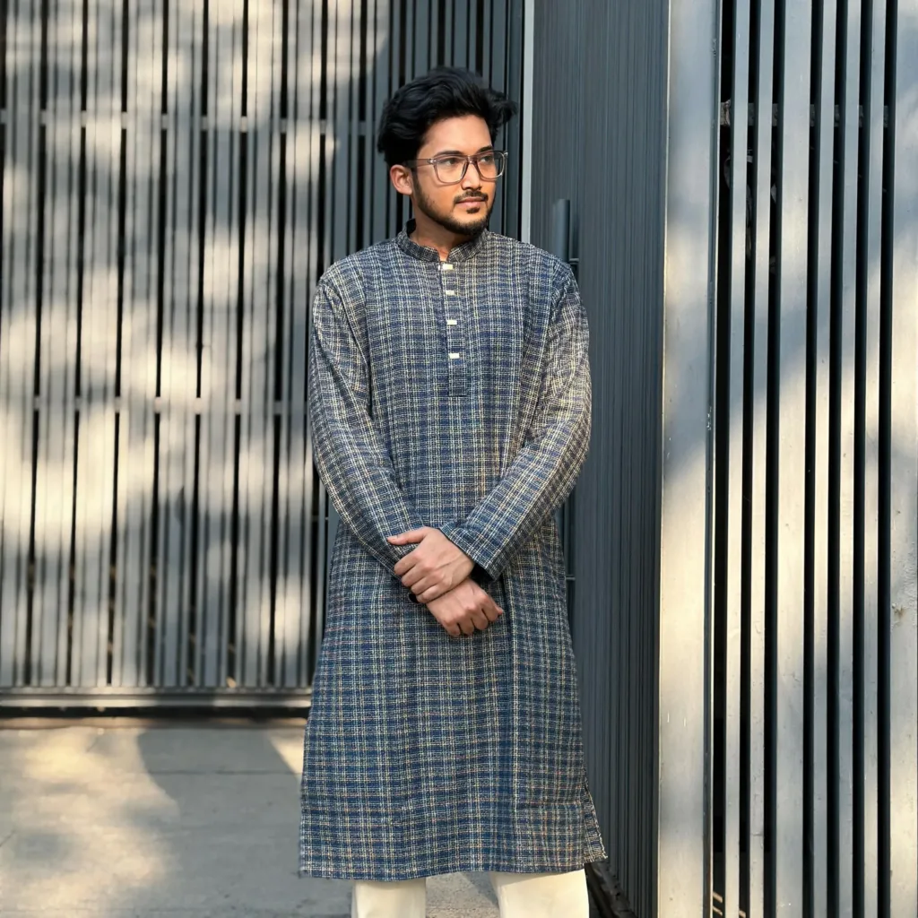 Amazing check Cheese Premium Cotton Panjabi