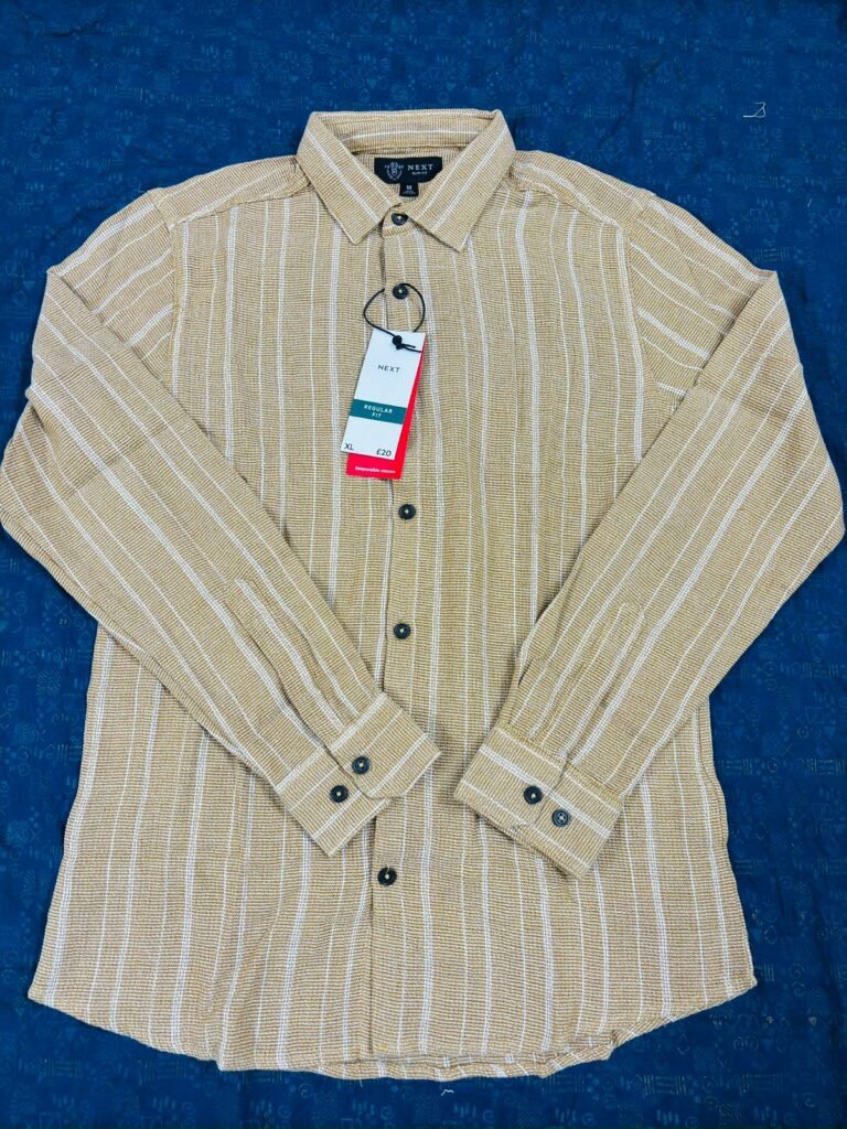 Gheya and White Striped Old Money Shirt