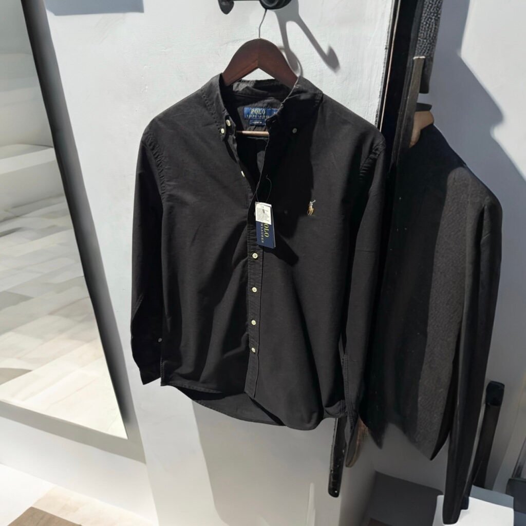 Black Ralph Lauren solid oxford shirt