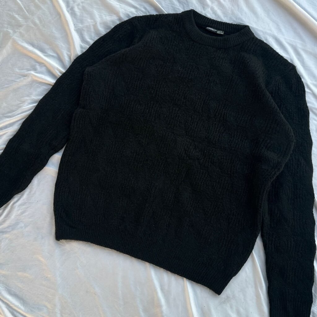 Black Round Neck Knit Sweater