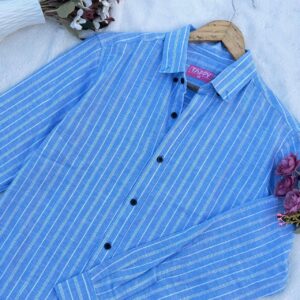 Stripe Blue and White Premium Full Sleeve Shirt