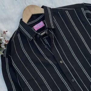 Aesthetic Stripe Black Full sleeve shirt (New)